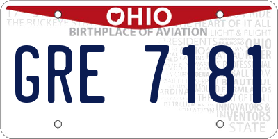 OH license plate GRE7181