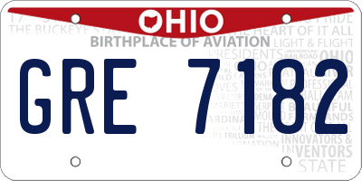OH license plate GRE7182