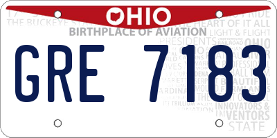 OH license plate GRE7183
