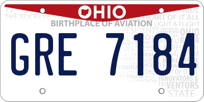 OH license plate GRE7184