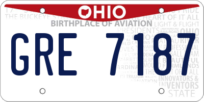 OH license plate GRE7187