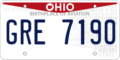 OH license plate GRE7190