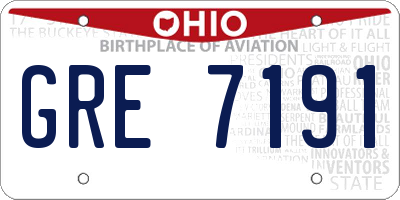 OH license plate GRE7191