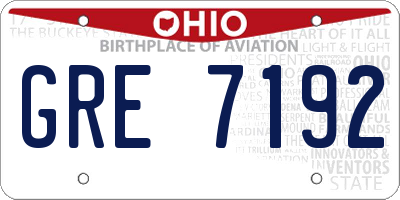 OH license plate GRE7192