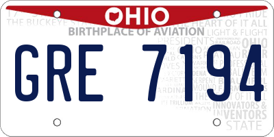 OH license plate GRE7194