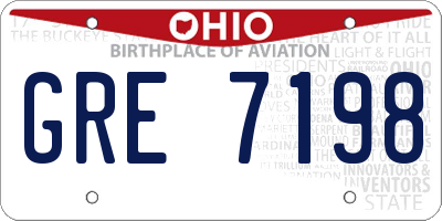 OH license plate GRE7198