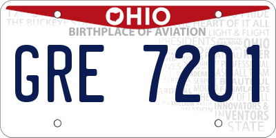 OH license plate GRE7201