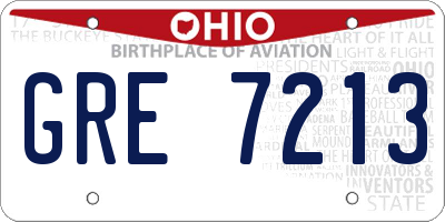 OH license plate GRE7213