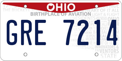 OH license plate GRE7214