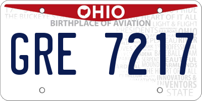 OH license plate GRE7217