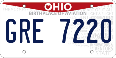 OH license plate GRE7220