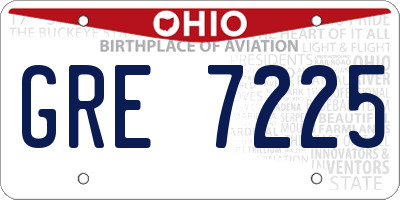 OH license plate GRE7225
