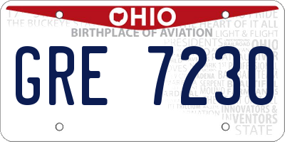 OH license plate GRE7230