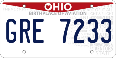 OH license plate GRE7233