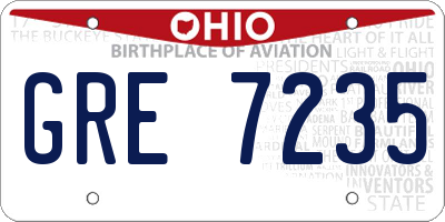 OH license plate GRE7235