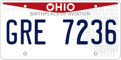 OH license plate GRE7236