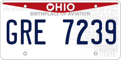 OH license plate GRE7239