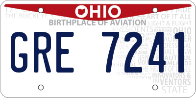 OH license plate GRE7241