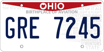 OH license plate GRE7245