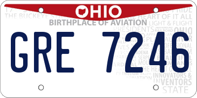 OH license plate GRE7246