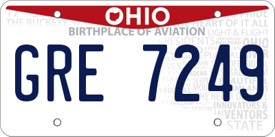 OH license plate GRE7249