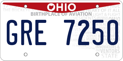 OH license plate GRE7250