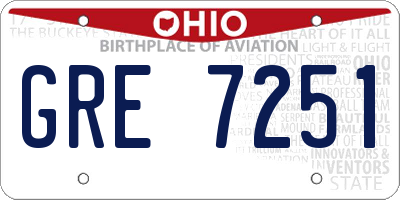 OH license plate GRE7251