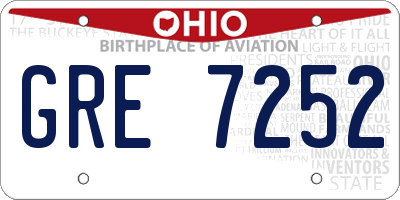 OH license plate GRE7252