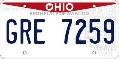 OH license plate GRE7259