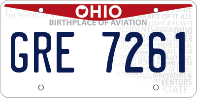 OH license plate GRE7261