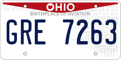 OH license plate GRE7263