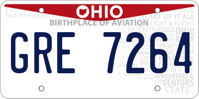 OH license plate GRE7264