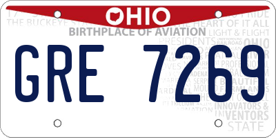 OH license plate GRE7269