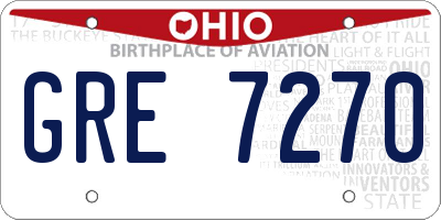 OH license plate GRE7270