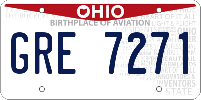 OH license plate GRE7271