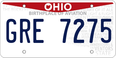 OH license plate GRE7275