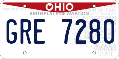 OH license plate GRE7280