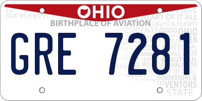 OH license plate GRE7281