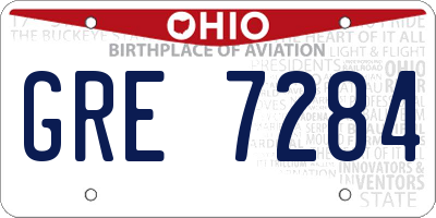OH license plate GRE7284