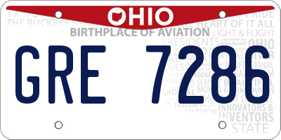 OH license plate GRE7286