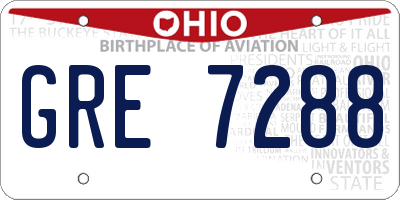 OH license plate GRE7288