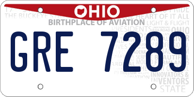 OH license plate GRE7289