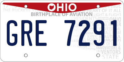 OH license plate GRE7291