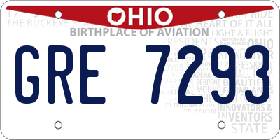 OH license plate GRE7293