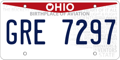 OH license plate GRE7297