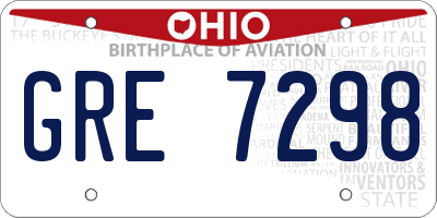 OH license plate GRE7298