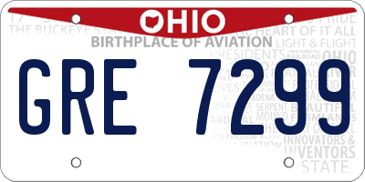OH license plate GRE7299