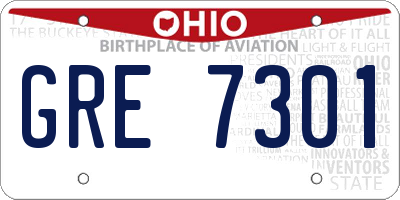 OH license plate GRE7301