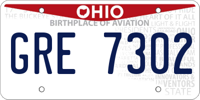OH license plate GRE7302