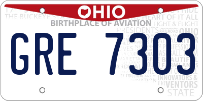 OH license plate GRE7303
